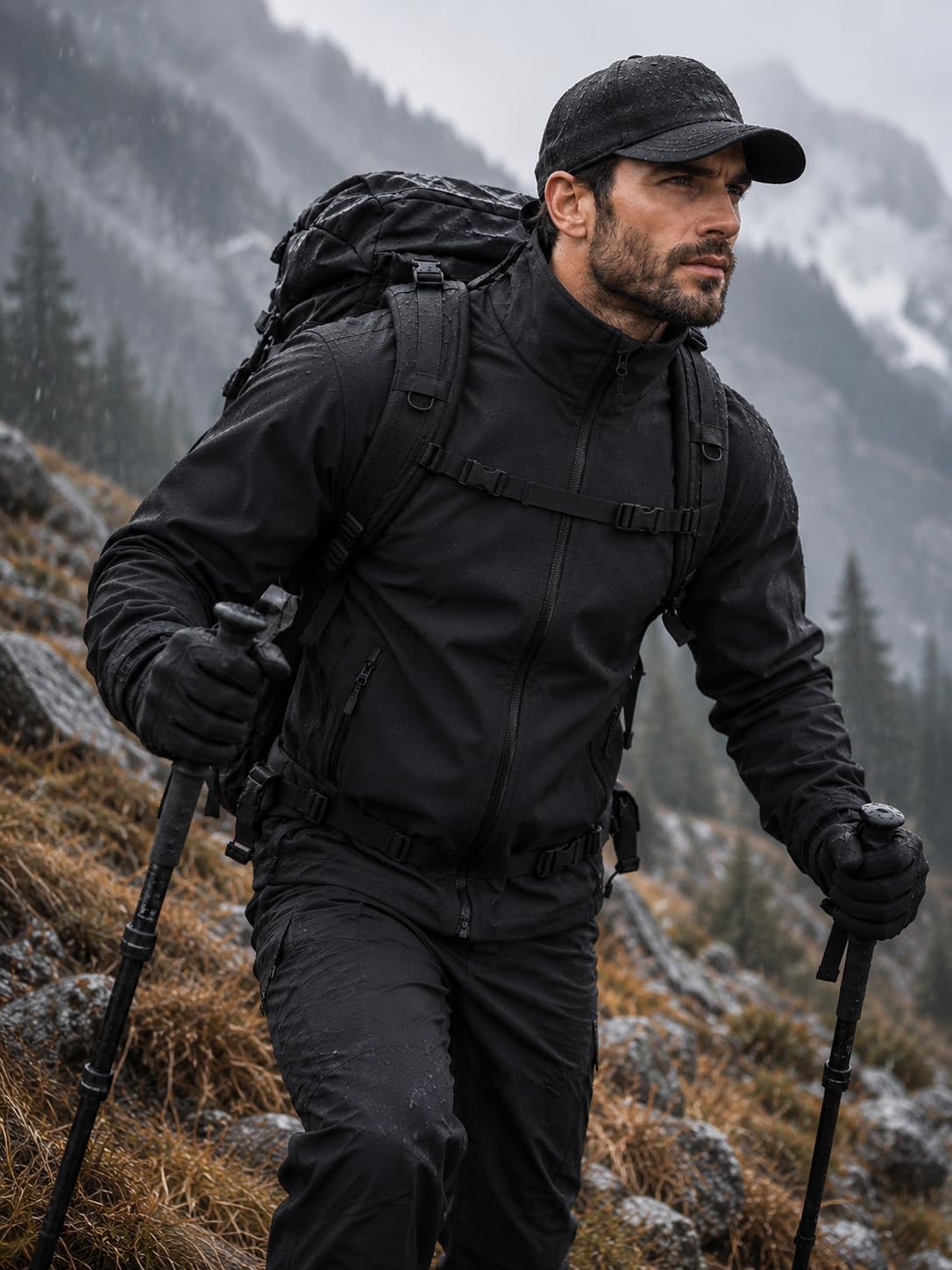 TACVASEN Men's Lightweight Softshell Waterproof Fleece Windbreaker Jacket