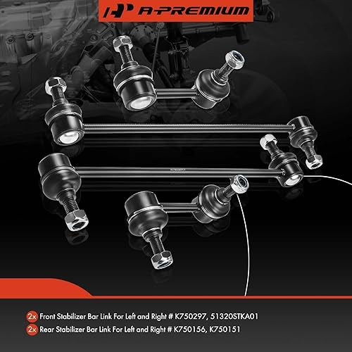 Miniatura 3 de A-Premium Kit de 4 eslabones de barra estabilizadora delantera y trasera, compatible con Honda CR-V CRV 2007-2016