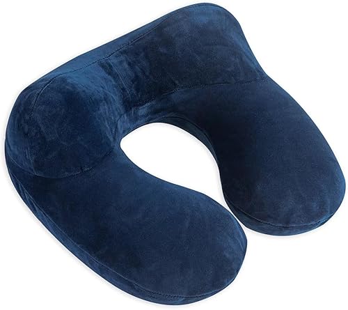 Miniatura 3 de Almohada inflable de viaje, soporte para el cuello para viajes, aviones, automóviles y oficinas con bolsa de transporte compacta, funda lavable de