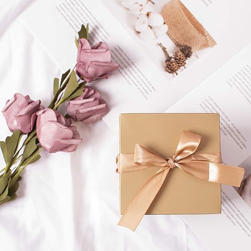 Vista 4 de Paquete de 12 cajas de regalo con tapas, cajas cuadradas anidadas con tapas para el día del padre, graduaciones, bodas, cumpleaños y Navidad, caja