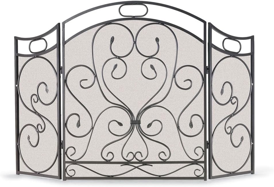 Napa Forge Pilgrim Home and Hearth 19203 Shakespeare's Garden Folding Fireplace Screen, 38 lbs, 48.5″W 31.5″H, Graphite
