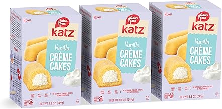 Katz Gluten Free Vanilla Creme Cakes. Snack Cake, Free of Dairy, Soy, Tree Nuts, and Peanuts, Kosher 8.8 oz (3pk)
