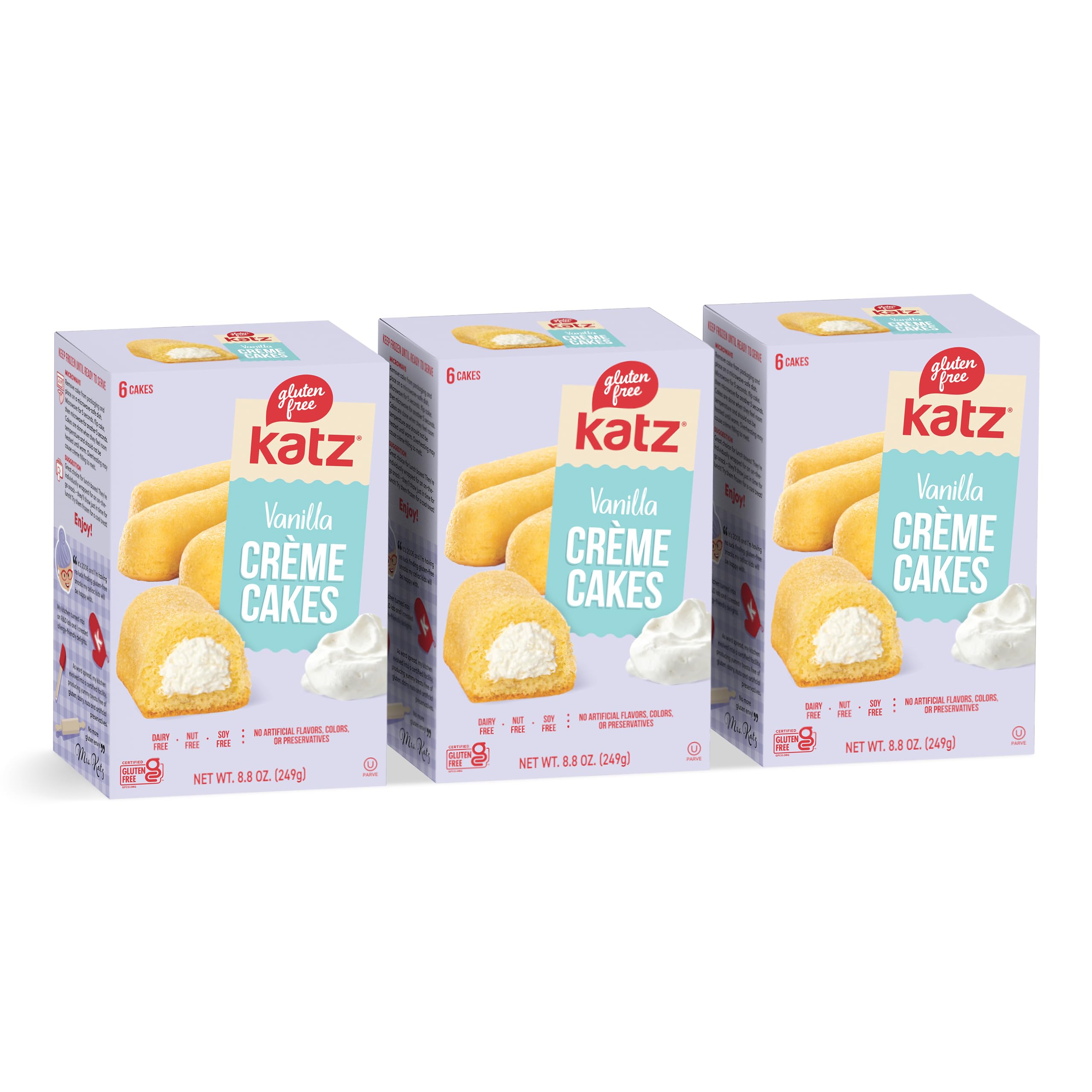 Amazon.com: Katz Gluten Free Vanilla Creme Cakes. Snack Cake, Free