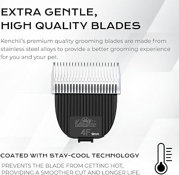 Kenchii Flash Clipper Blade (4F,9mm) Only Compatible with Flash Clipper,Black & White