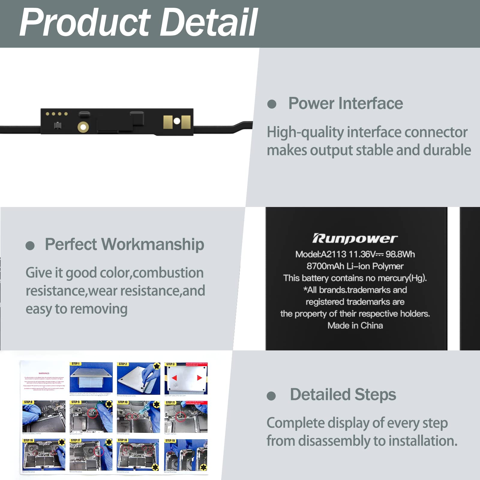 Amazon.co.jp: Runpower A2113バッテリー、MacBook Pro 16インチ用 
