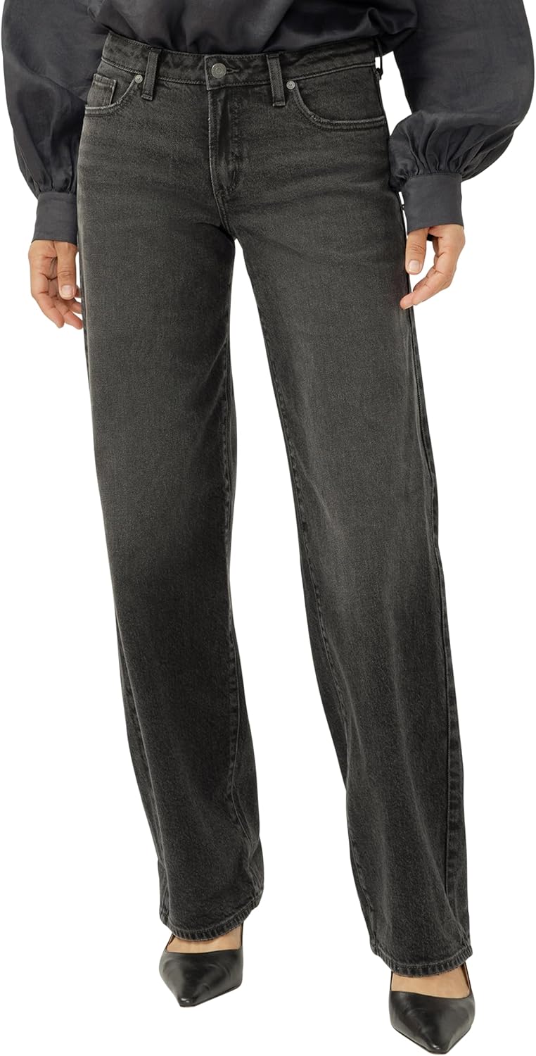 Silver Jeans Co. Women's Loose & Low Rise Straight Leg Jeans