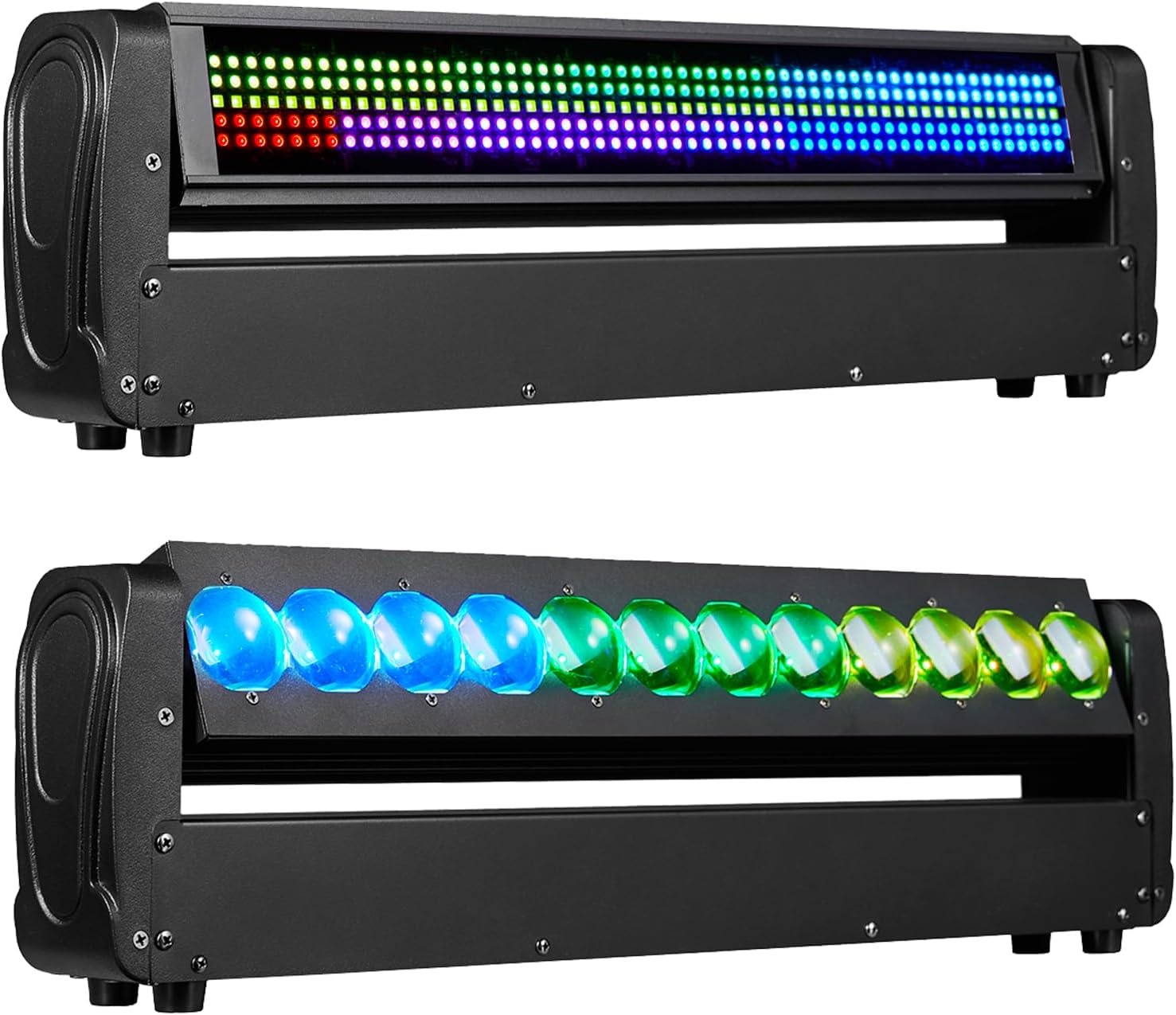 360° Moving Head DJ Lights 250W Beam Curtain & Strobe Stage Lights Bar 12x10W RGBW 4in1 DMX512/Sound/RDM Professional DJ Stage Props for Party Live Show Wedding - 1 Pcs