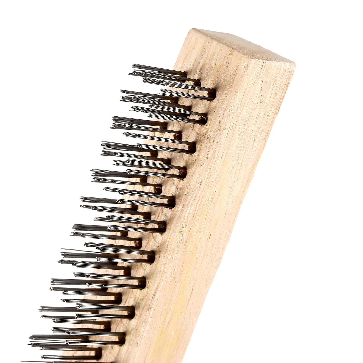 ZOENHOU 15 Pieces 14 Inches Wire Brush Wooden Handle, Multi-Purpose Wire Scratch Brush, Wire Brushes for Cleaning Welding Slags and Rust, 20 Steel Wires Each Hole