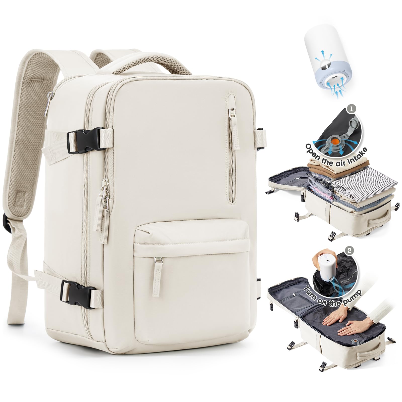 SZLX Zaino Ryanair 40x30x20 Sottovuoto con pompa Zaino Ryanair 40x20x25 Sottovuoto Bagaglio a Mano 40x30x20 Wizzair Zaino da Viaggio 45x36x20 Easyjet Donna Zaino Casual Laptop 14 Pollici Impermeabile