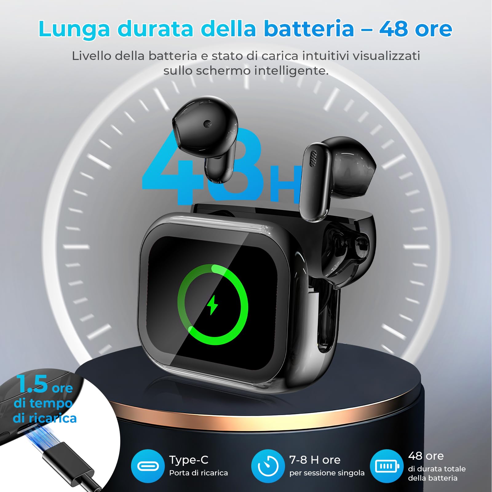 Cuffie Traduttore Simultaneo IA, Traduzione Vocale 165 Lingue, 9 Modalità, Bluetooth 6.0, 48H Autonomia, Riduzione Rumore ENC, Auricolari Traduttore Wireless per Viaggi, Studio e Lavoro