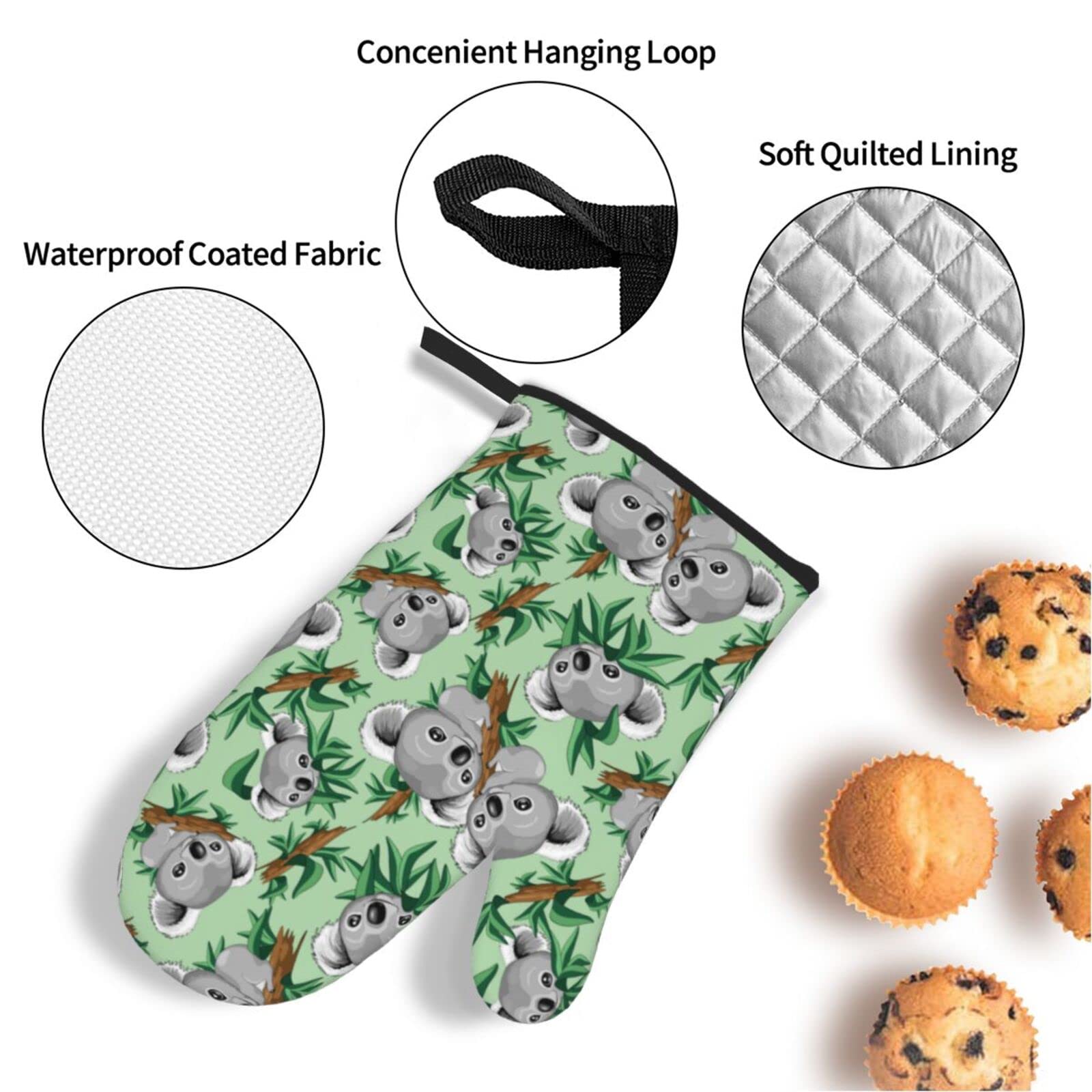 Set Da 4 Guanti Da Forno E Presine A Forma Di Koala In Silicone, Antiscivolo E Termoresistenti, Regalo Carino Per La Cucina