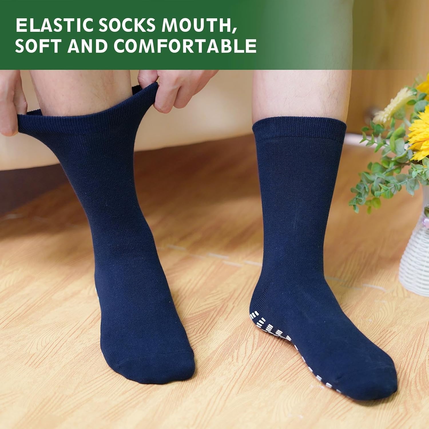 Artfasion Non Slip Socks Men: Women Grip Anti Slip Socks for Seniors Hospital Yoga Pilates - Image 4