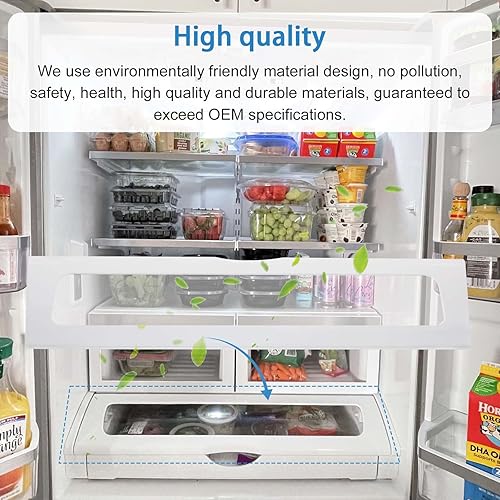 Miniatura 6 de W10827015 Cubierta de puerta de cajón de despensa para refrigerador 30.5 x 6.8 x 2 pulgadas para refrigerador Whirlpool -Reemplaza 12656813,