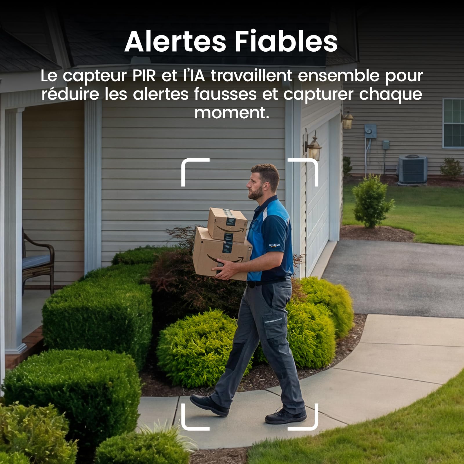 AOSU 2K Caméra Surveillance WiFi Extérieure Intérieur Sans Fil, 4 Cam Kit & 2.0 aosuBase, Sans Abonnement Requis, Extensible à 1 To, AI PIR Détection, Alarme Son et Lumière, Vision Nocturne en Couleur