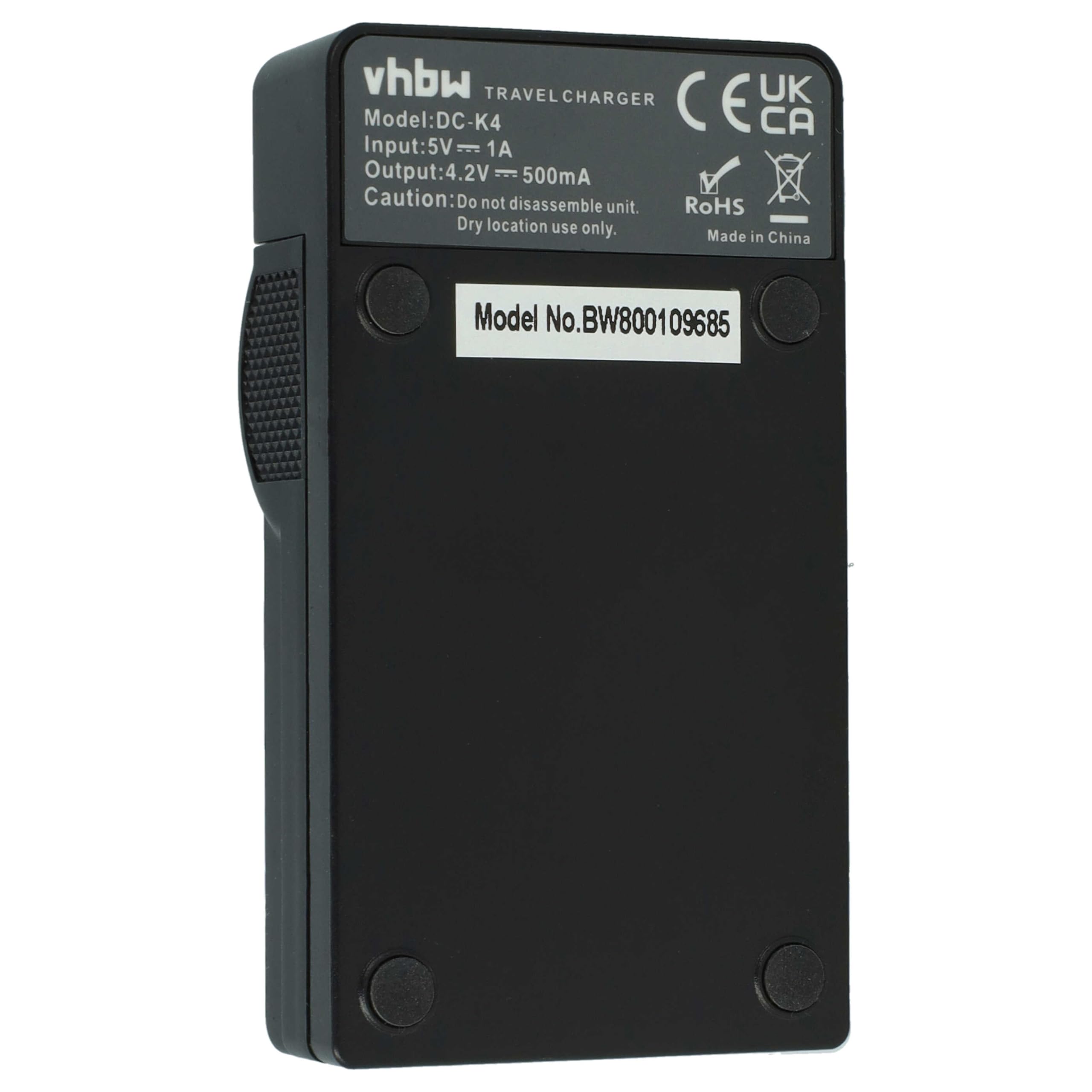 vhbw Ładowarka USB-C kompatybilna z aparatem Nikon Coolpix A300, A100, S2750, S2500, S100, S2600, S2550 - ładowarka + kabel USB-C wskaźnik ładowania