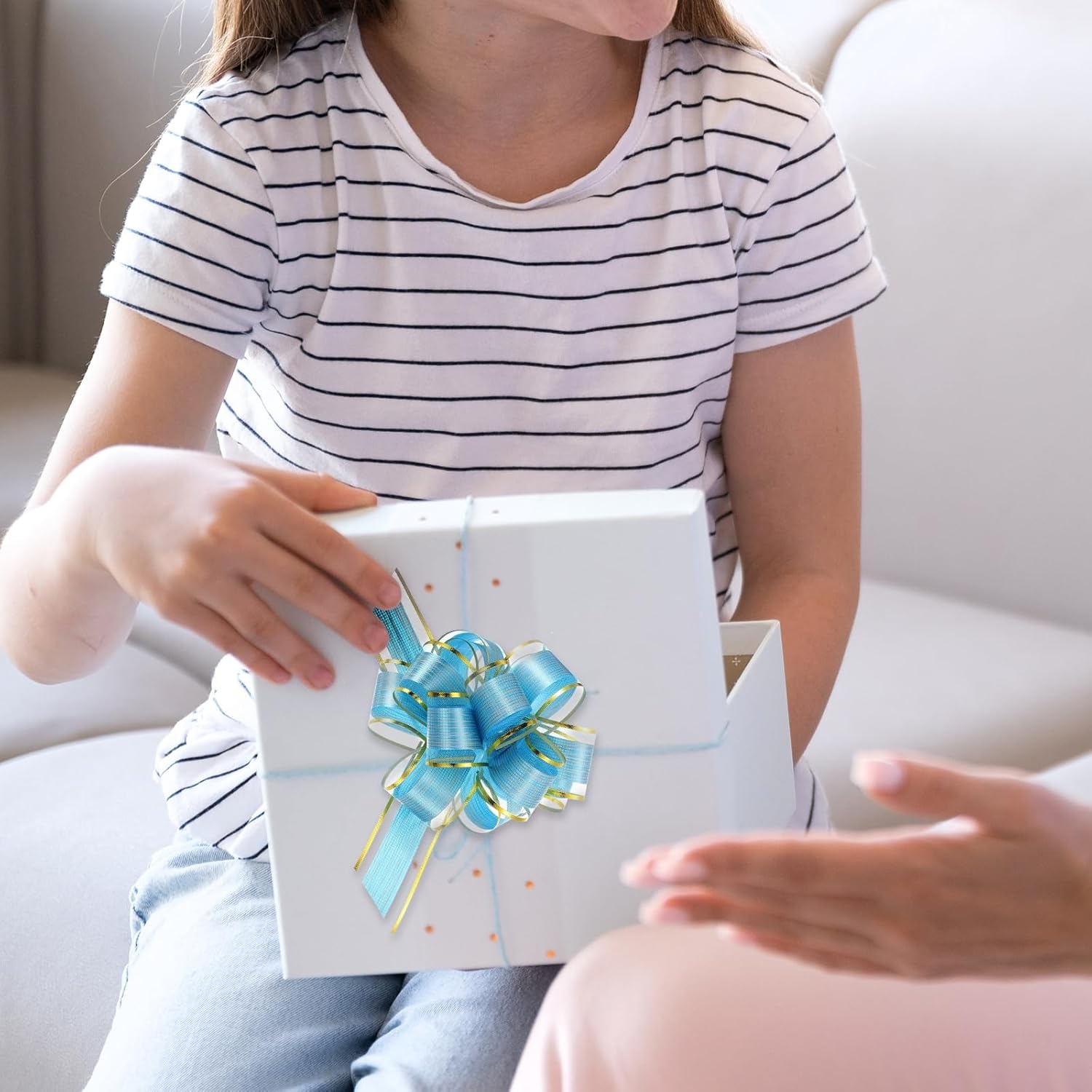 MECCANIXITY 12pcs 8 Inch Large Pull Bows for Gift Wrapping, Red Ribbon Bow for Christmas Party Wedding Valentine's Day Presents Gift Baskets Decoration - Image 5