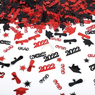 Graduation Confetti 2023, Black Red Decor Graduation Party Suppliesï¼ŒClass of 2023 Decorations Table Confetti for Kindergarten Preschool High School College