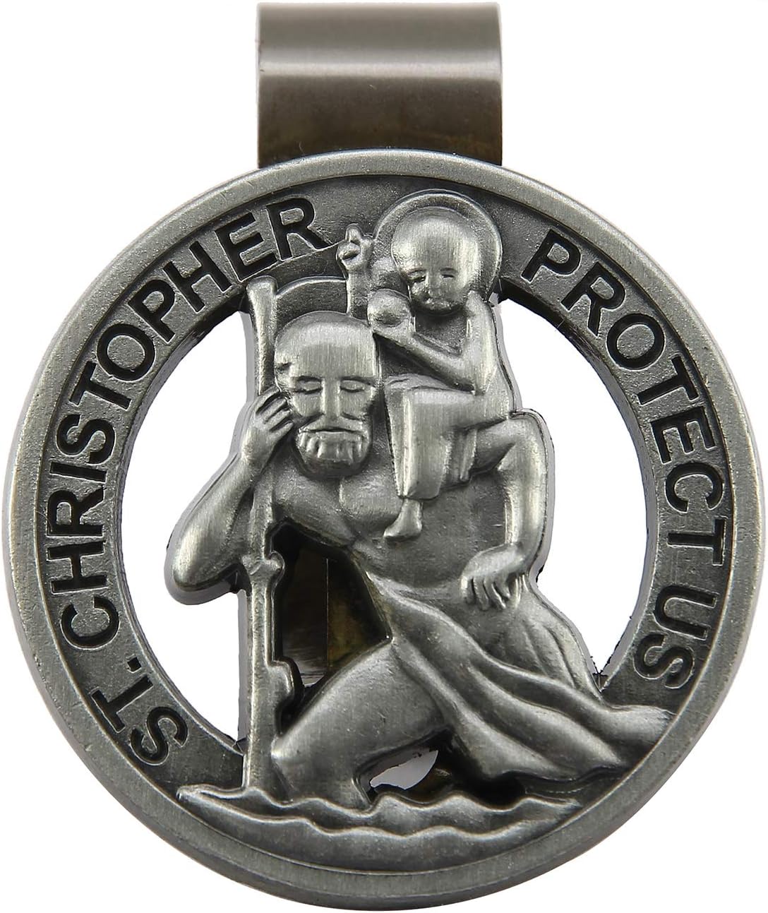 GenericJINCHENGYU AKITSUMA St Christopher Visor Clip, Saint Christopher Protect US, Auto Visor Clip, US-AKI-22