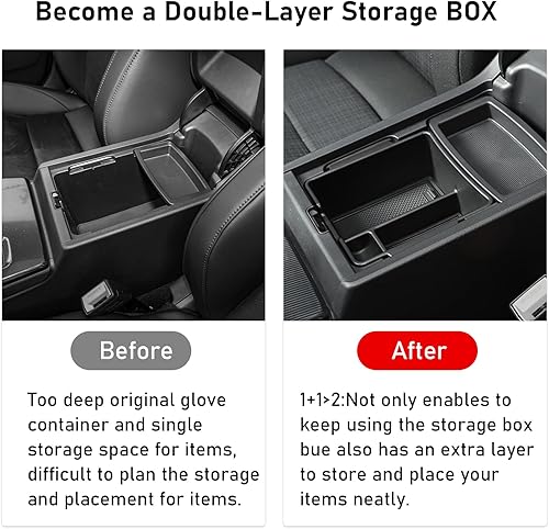 Miniatura 4 de TTCR-II Compatible con el organizador de consola central Honda Civic 2022-2025 2026, para bandeja organizadora de consola Civic (superior), caja de