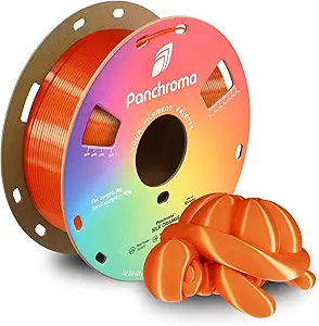 Polymaker Panchroma Silk PLA Filament 1.75mm 1kg, Shiny Orange, New and Improved Formula, Better Strength, Printing Speed and Clog-Free. Works in Most FDM and Multicolor 3D Printers.