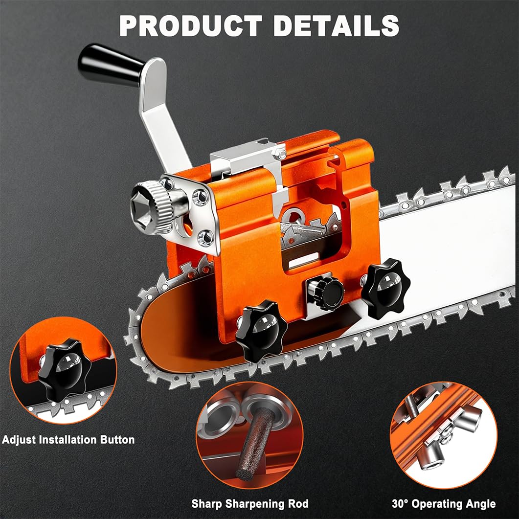 Affila Catena Motosega, Manovella Affilacatene Abrasive Affilacatene Manuale Per Motosega con 5 Testine, Affilatura Rapida per Riparazione di Motoseghe