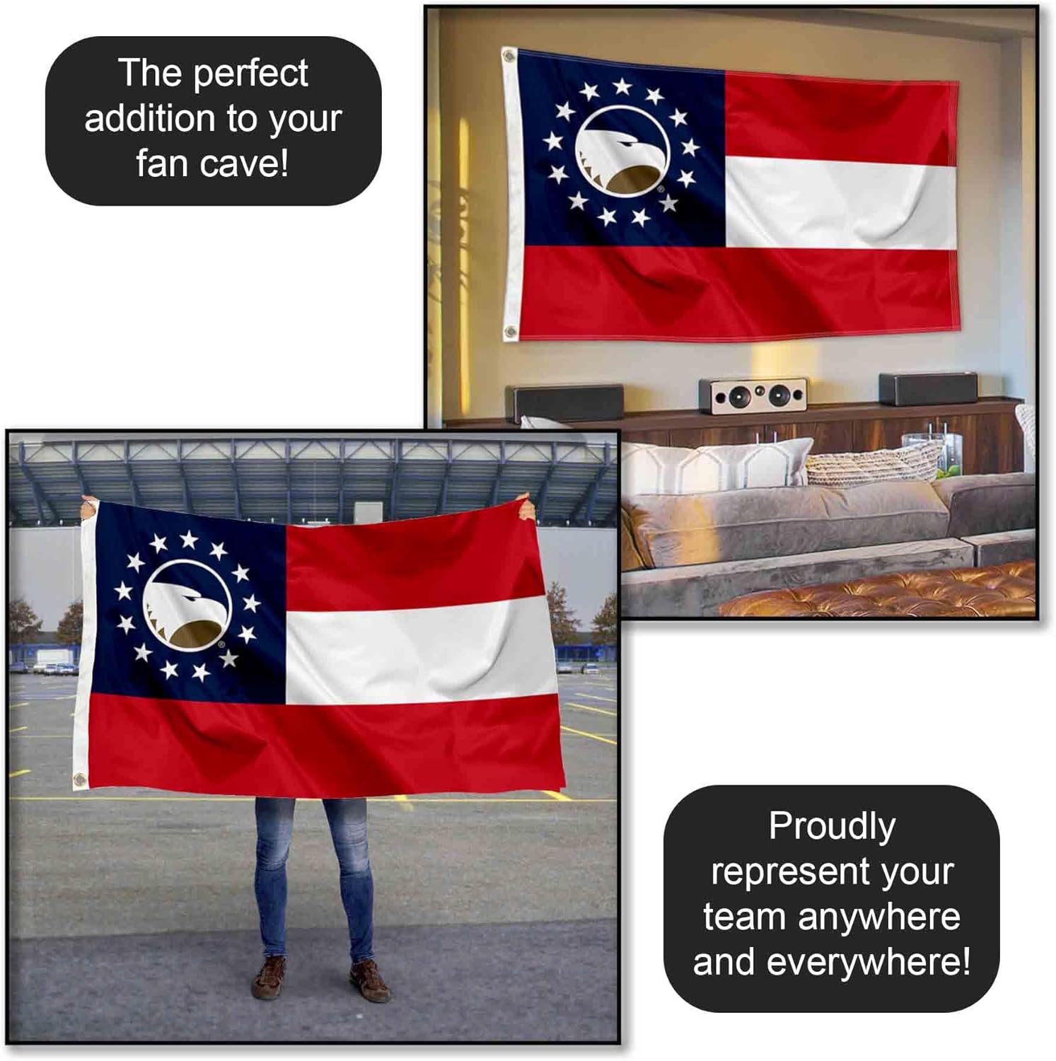 Georgia Southern Eagles State of Georgia Flag - Image 5