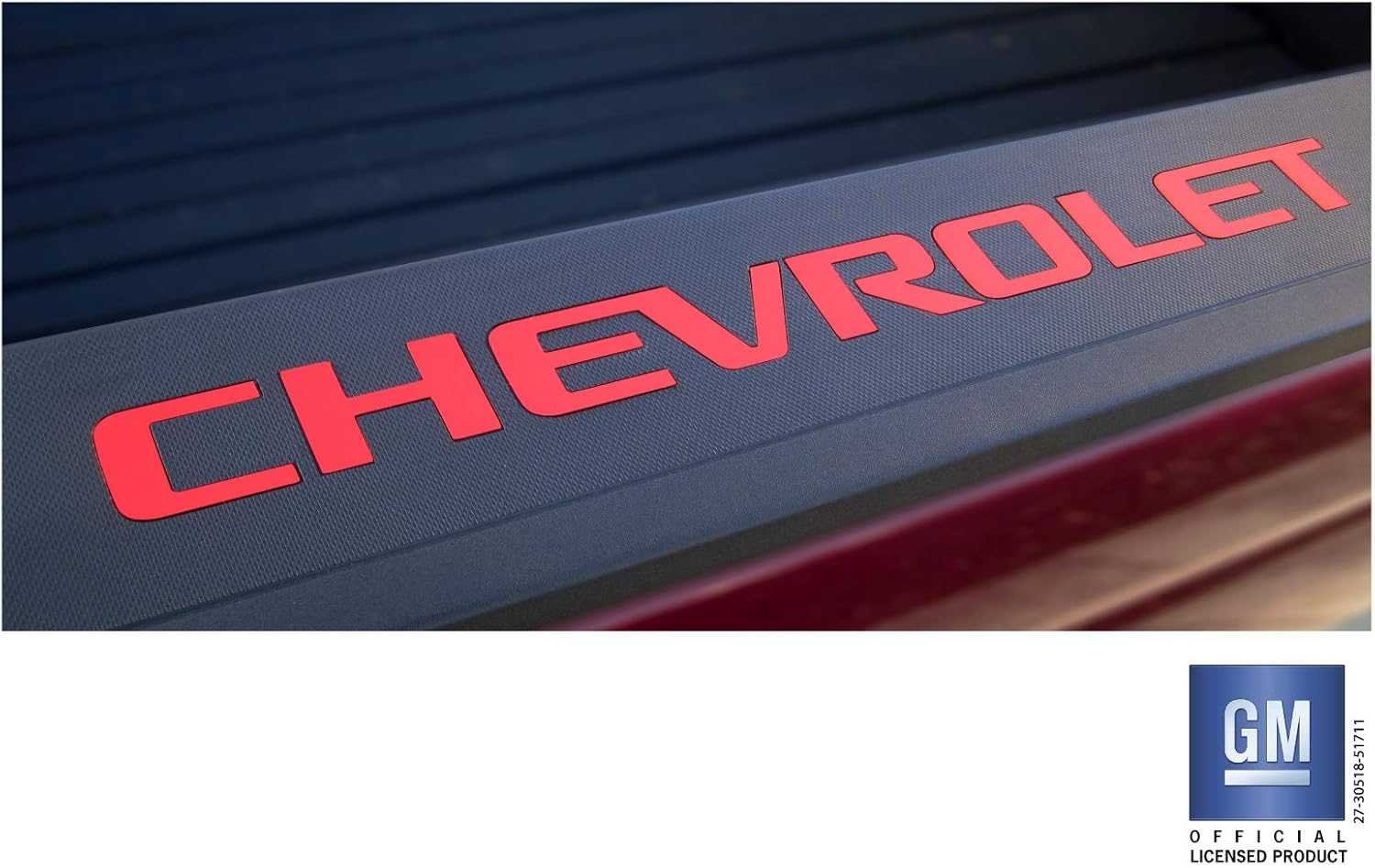 Chevy Silverado Red Bed Rail Cap Rigid Plastic Lettering Kit 2014-2018 GM Licensed
