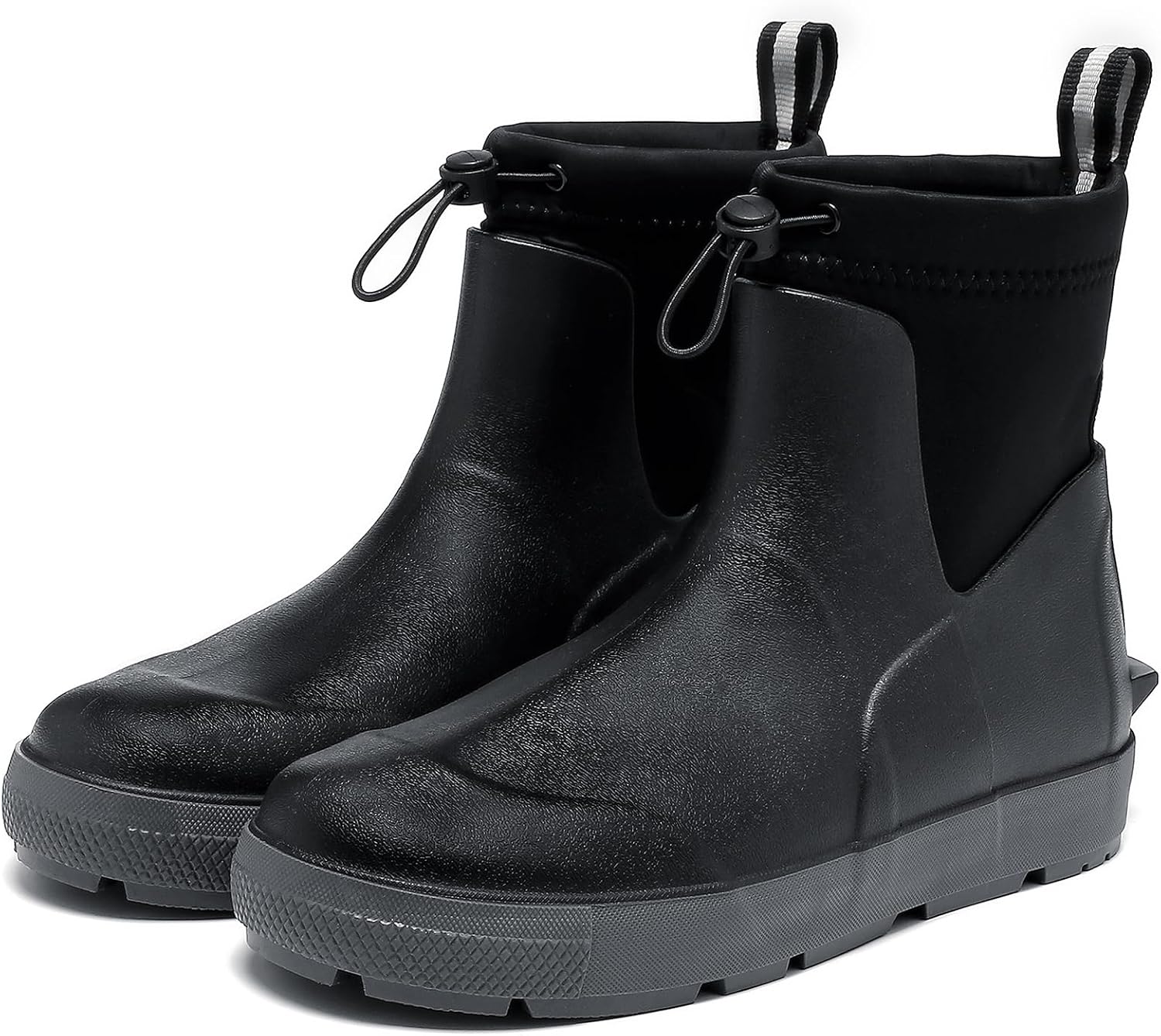 Men's Deck Boots,Ankle Rubber Rain boots Waterproof Anti-Slip Waterproof Shoes, Fishing Boating Boots Water Work Shoes for Men