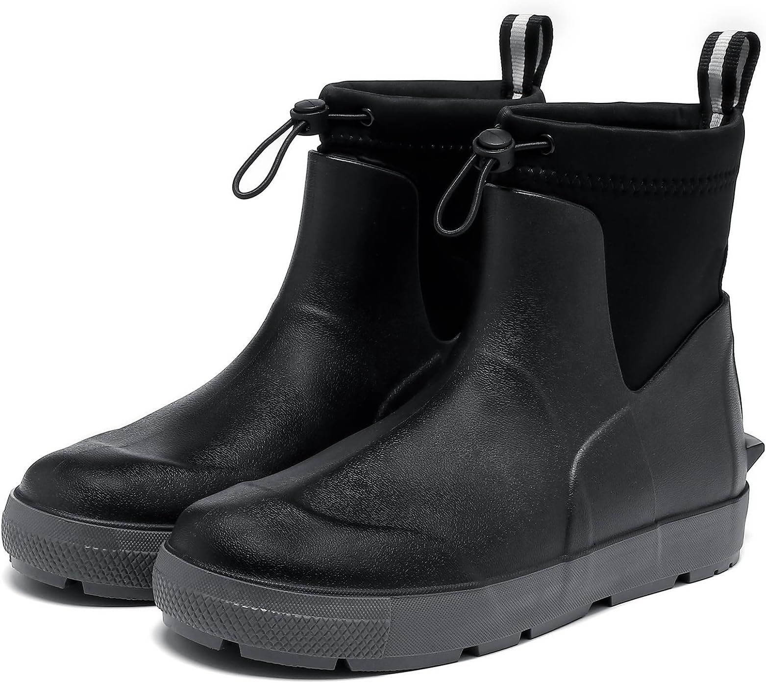 Men's Deck Boots,Ankle Rubber Rain boots Waterproof Anti-Slip Waterproof Shoes, Fishing Boating Boots Water Work Shoes for Men