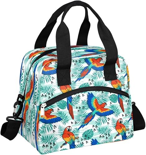 Miniatura 8 de Lonchera aislada para mujeres y hombres, bonita bolsa de mano a prueba de fugas con diseño de gato grande reutilizable para adultos con correa de