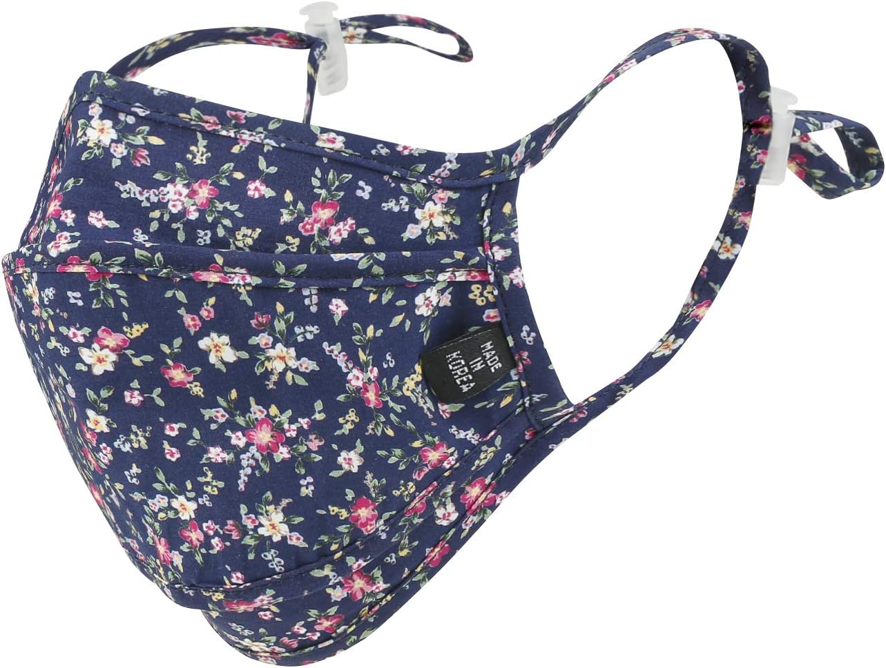 ililily Cotton Double Layer Patterned Face Mask Washable Filter Lining Shield (Medium, Navy)