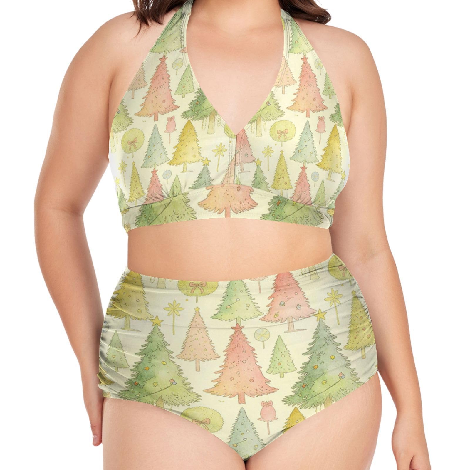 FRODOTGV Curvy - Costume da bagno a due pezzi da donna, taglia L-4XL