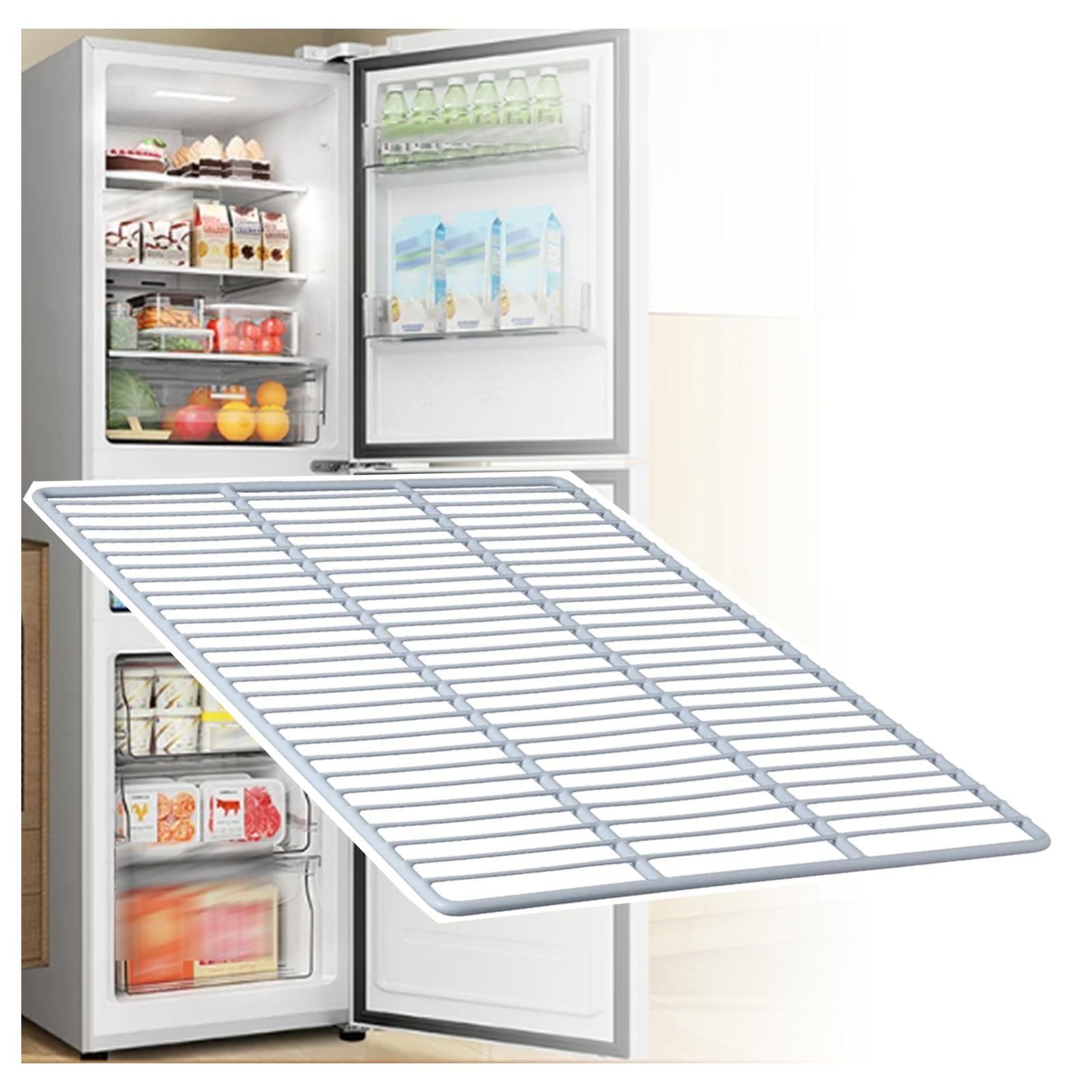 Ripiani in filo metallico for frigoriferi e congelatori: robusti e pratici | Acciaio antiruggine e resistente per frigoriferi domestici, congelatori e vetrine refrigerate(680mmx600mm/26.8x23.6in)