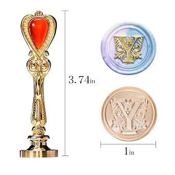 Letter Y Sealing Wax Stamp, Lucky Goddness Alphabet Wax Seal Stamp Y, Gold