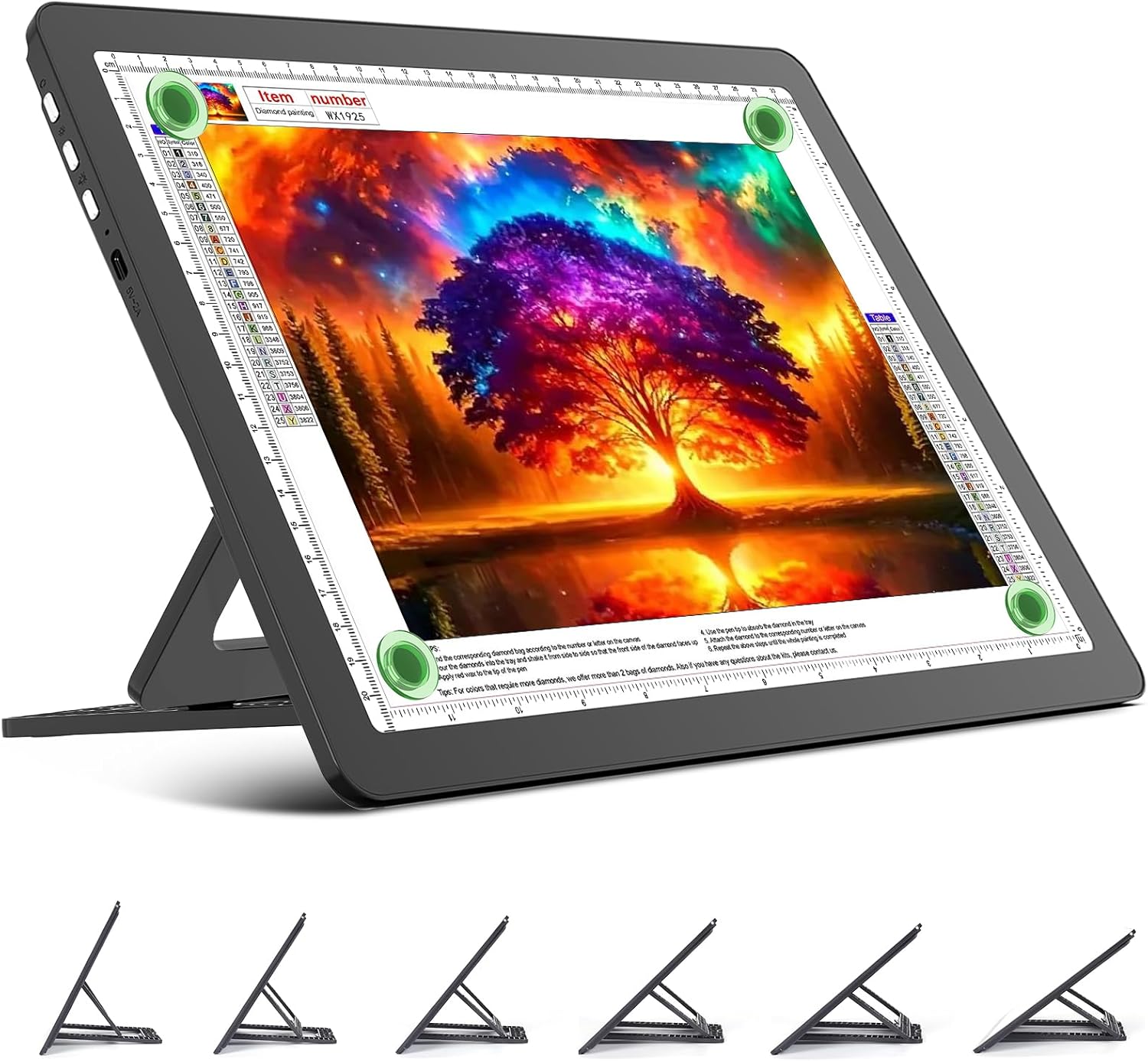 TOHETO Rechargeable A4 LED Light Pad with Built-in Stand - Super Bright 7100Lux Magnetic Tracing Board for Diamond Painting, Drawing, Vinyl Weeding