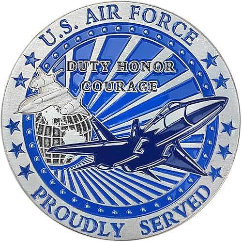 Miniatura 2 de BHealthLife Moneda de desafío militar de la Fuerza Aérea Orgullosamente servida regalo para aviador veterano