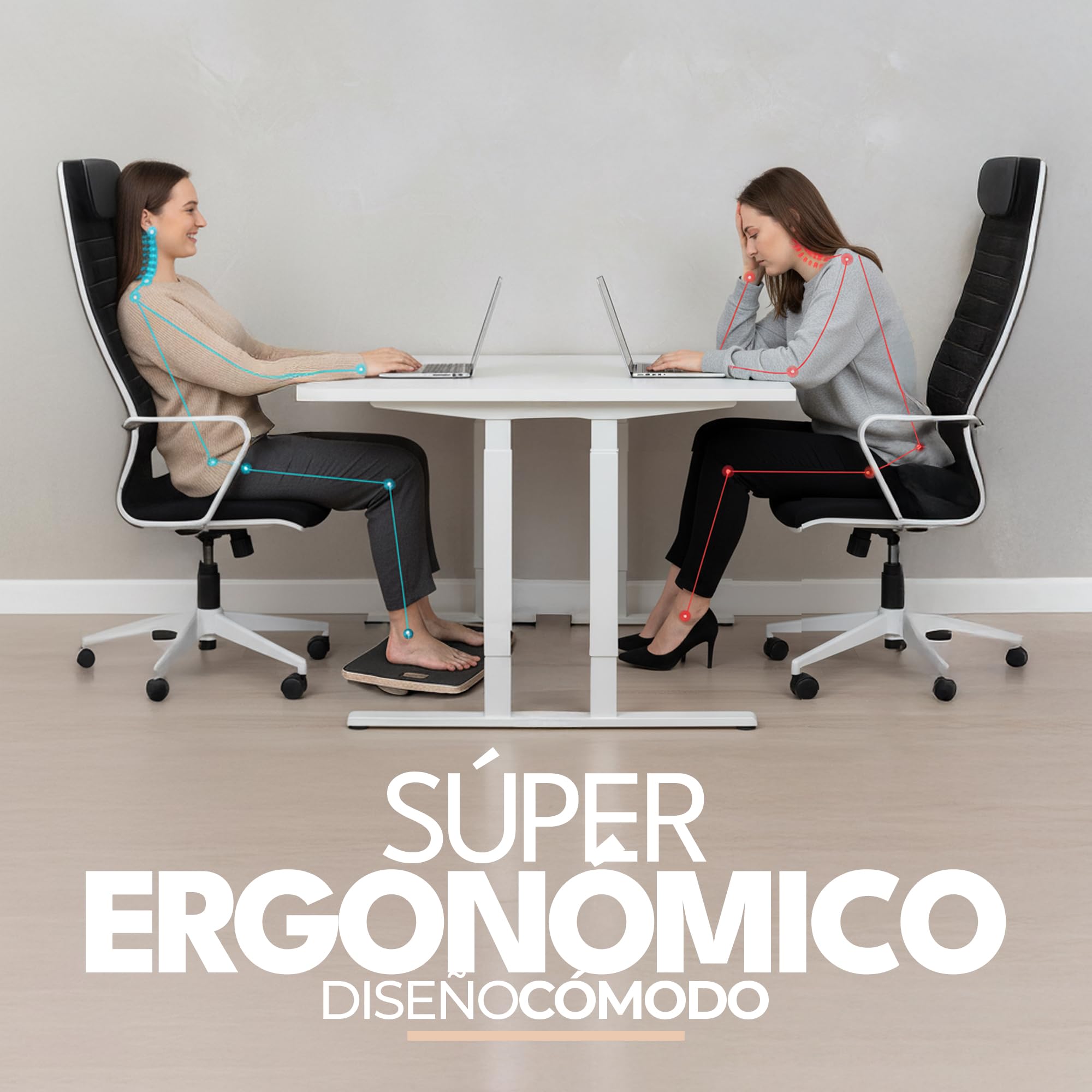 Reposapies de Oficina Ergonómico Movimiento 4D Reposapiés con Suela de EVA Ultra Cómodo Diseño Minimalista y Elegante ReposaPies Ideal para el Hogar y la Oficina
