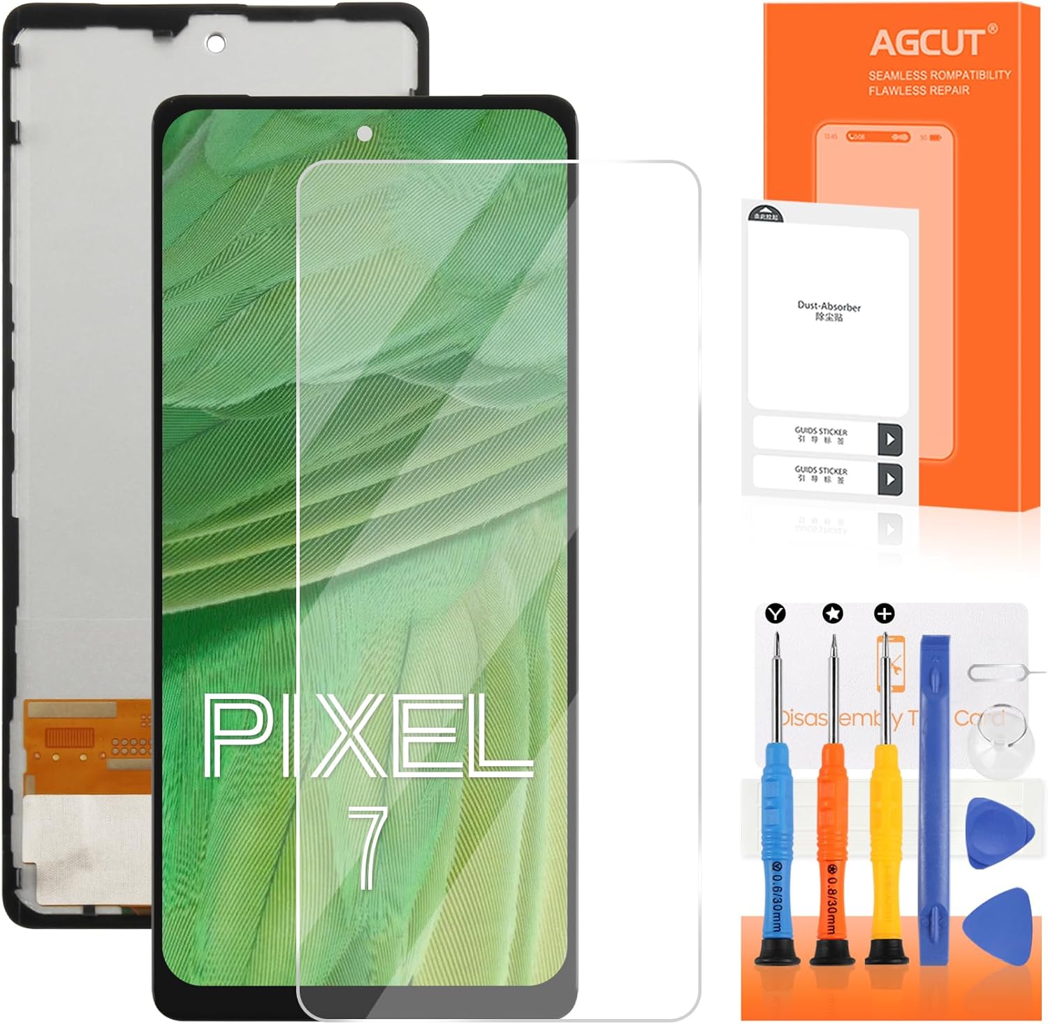 TFT for Google Pixel 7 Screen Replacement for Pixel 7 LCD Display GVU6C GQML3 Digitizer Screen Touch Assembly Repir Part with Frame