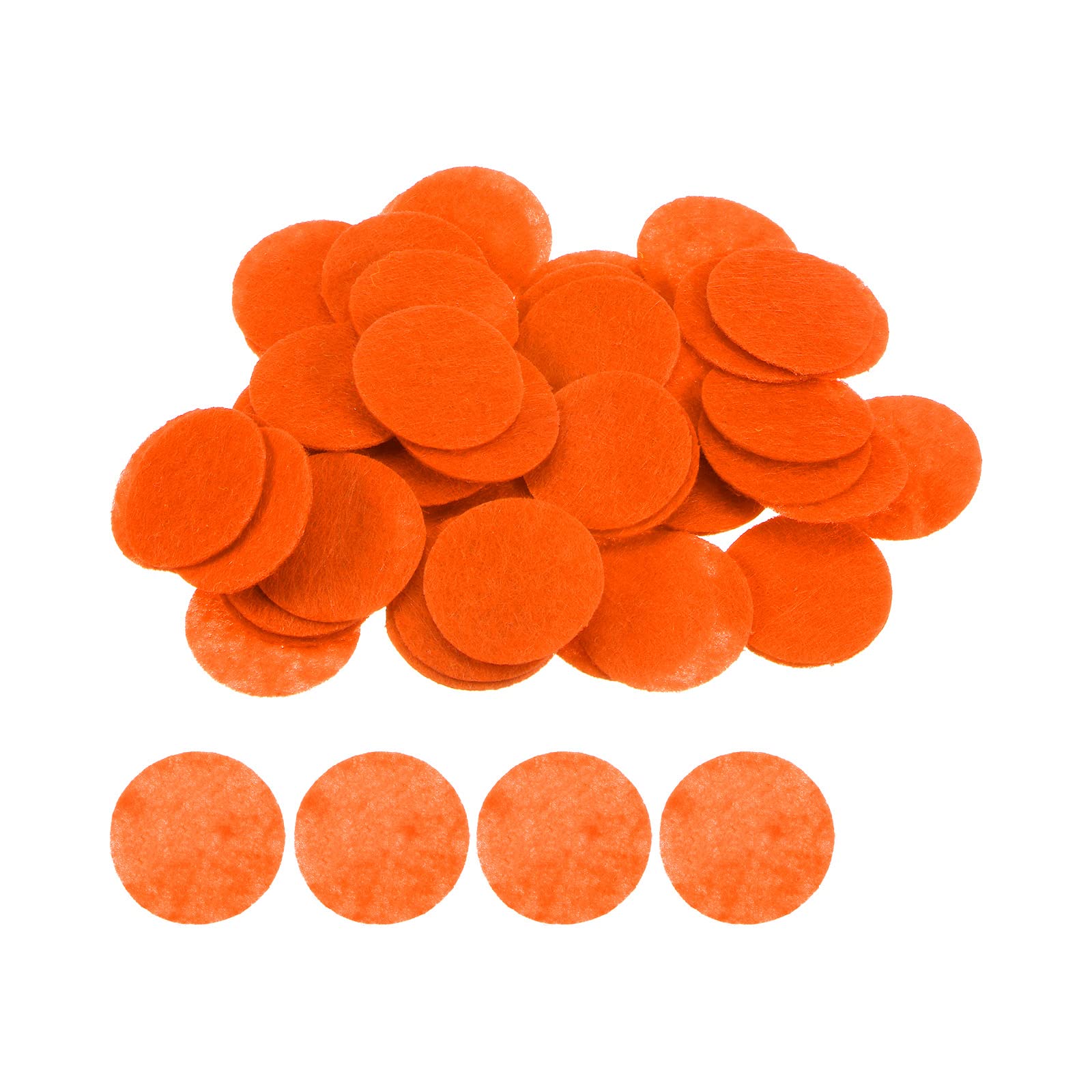 Sourcing Map 100pcs Round Felt Circles, 25mm 1" Pre Cut Craft Pads Non-Woven Mini Fabric Circles for DIY Sewing Handcraft Cut Projects, Orange