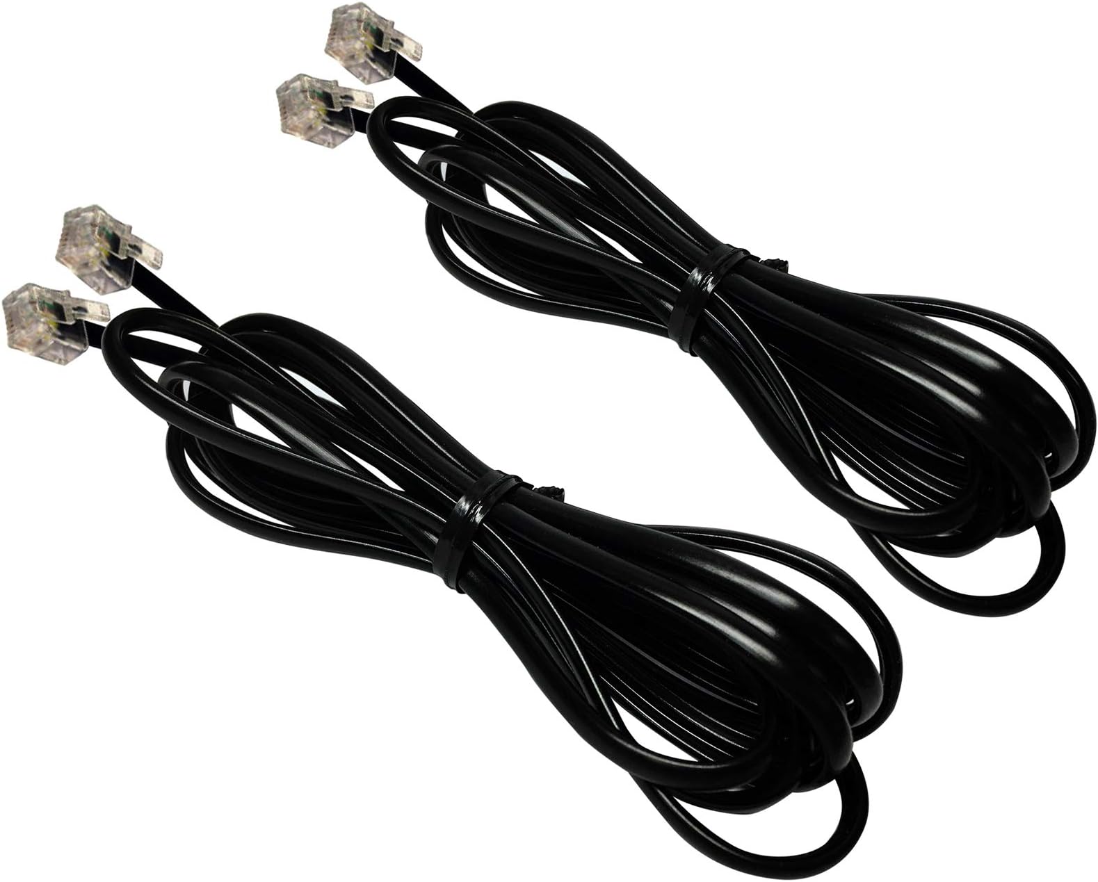 2-Pack RocketBus RJ11 Replacement Cable Line Plug Cord for Landline Corded Phone Telephone Fax Machine