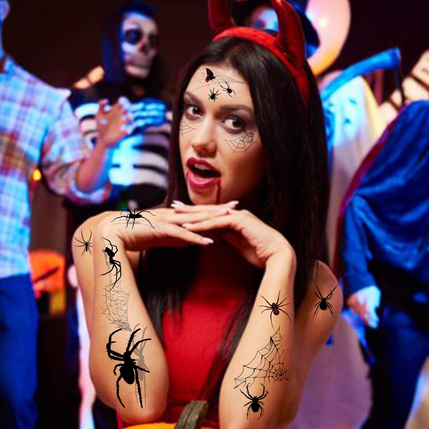 10 Fogli di Tatuaggi Temporanei Halloween, Cicatrici e Ferite Finte di
