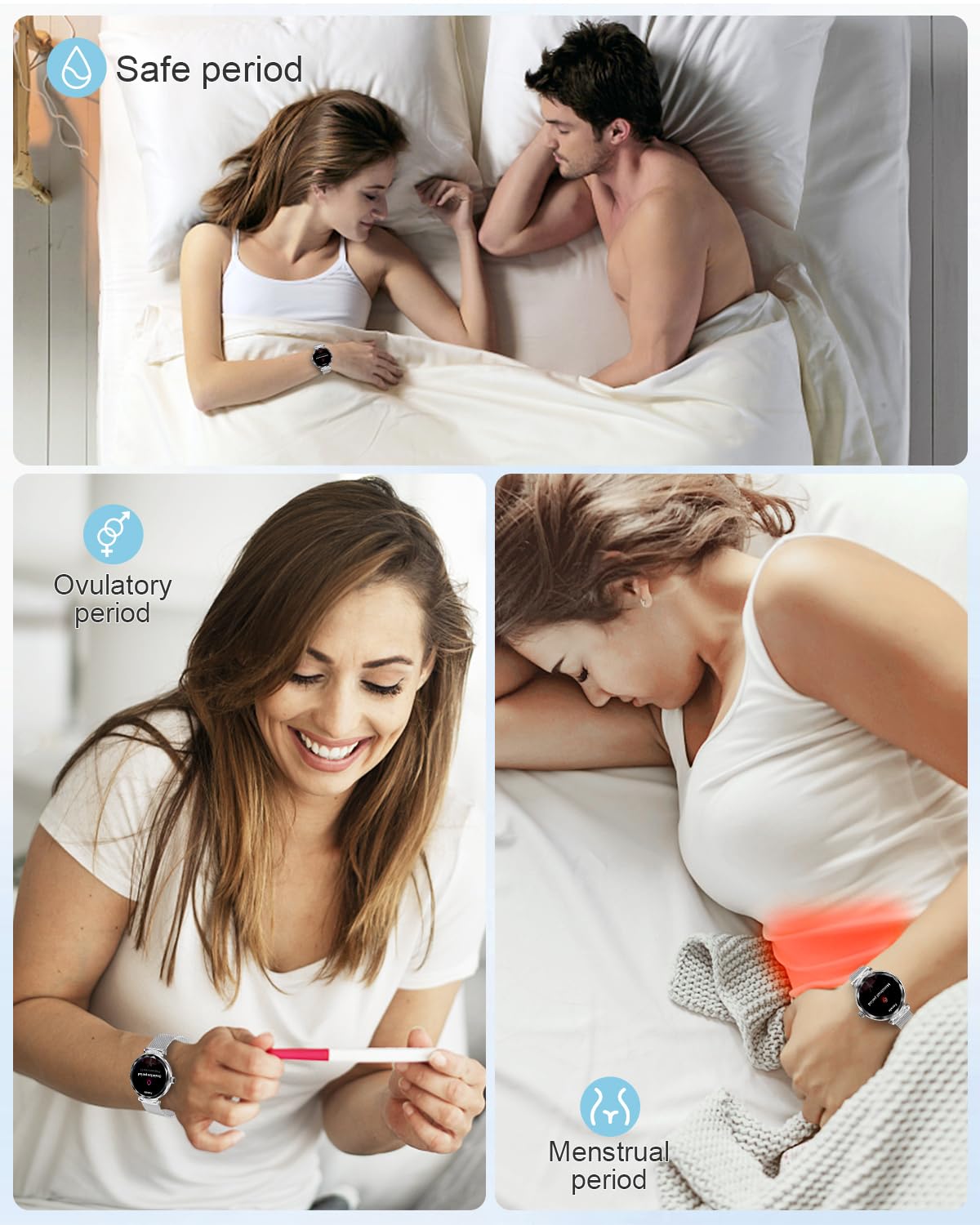 Fitonme 1.19" Smartwatch Donna,Telefonate Bluetooth Smartwatch,Monitoraggio SpO2/Sonno/Pressione Sanguigna/Frequenza Cardiaca,Resistenza all'Acqua 5ATM IP68,iOS Android Smart Watch-Argento