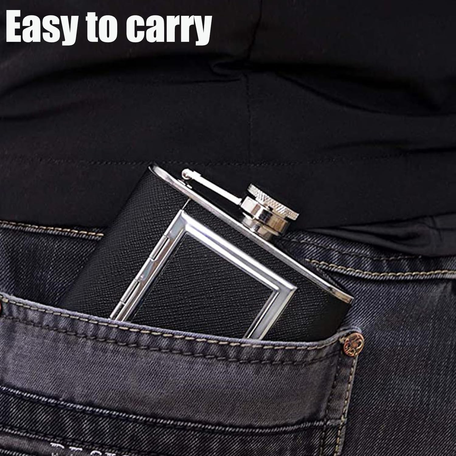 6oz Portable Stainless Steel Hip Flask With Cigarette Case,Flasks For Liquor For Men,Stainless Steel Flask Inlay Cigarette Case,Built-In Cigar Case With Whiskey Flask For Men.