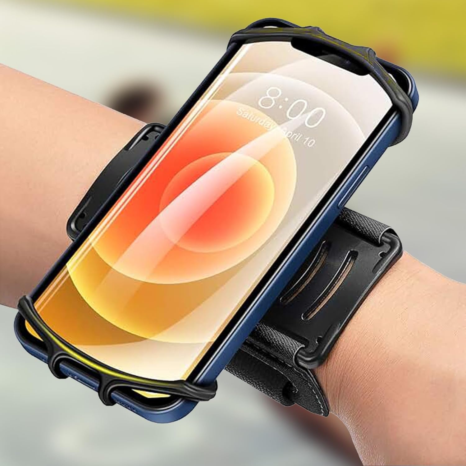 Secure Silicone Phone Armband for Running & Gym - Adjustable Sports Holder Fits Most Smartphones