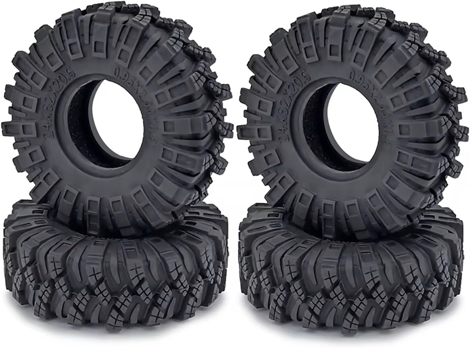 rc tires For Axial SCX24 For Gladiator For Bronco 4PCS 62mm 1.0 Inch Wheel Tires Soft Mud For Terrain Rubber Tyres 1/24 RC Crawler Car
