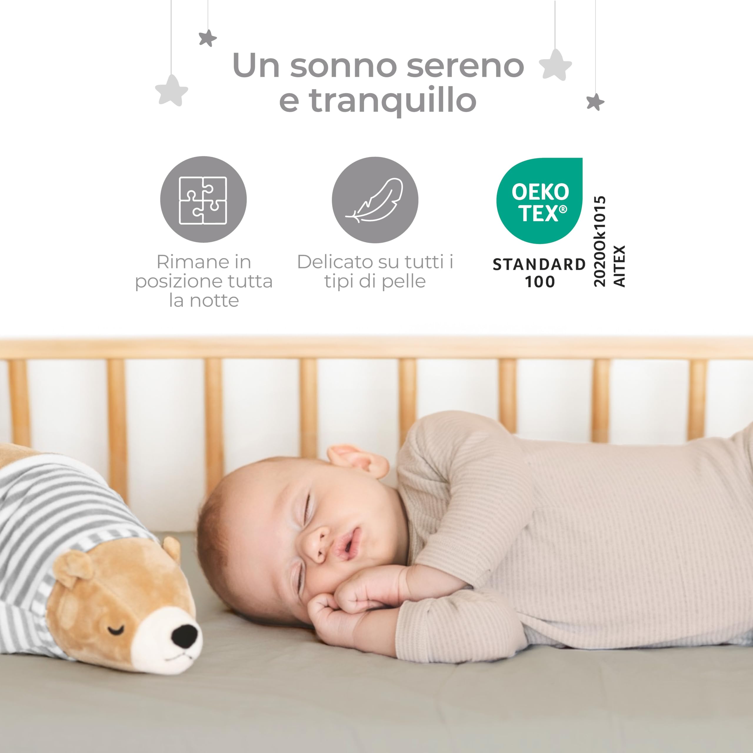 Dreamzie Set 2 Lenzuola Culla 50x83 Cotone - Lenzuolo Con Angoli, Oeko-Tex Certificato - Lenzuola Per Carrozzina E Culla Neonato - Grigio/Bianco