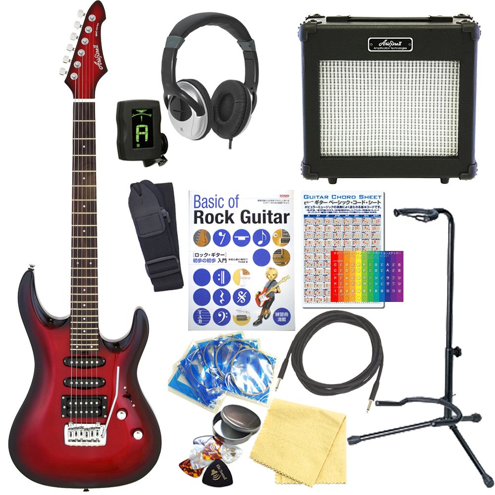 Amazon | エレキギター 初心者セット AriaProII MAC-STD MRS 入門 15点
