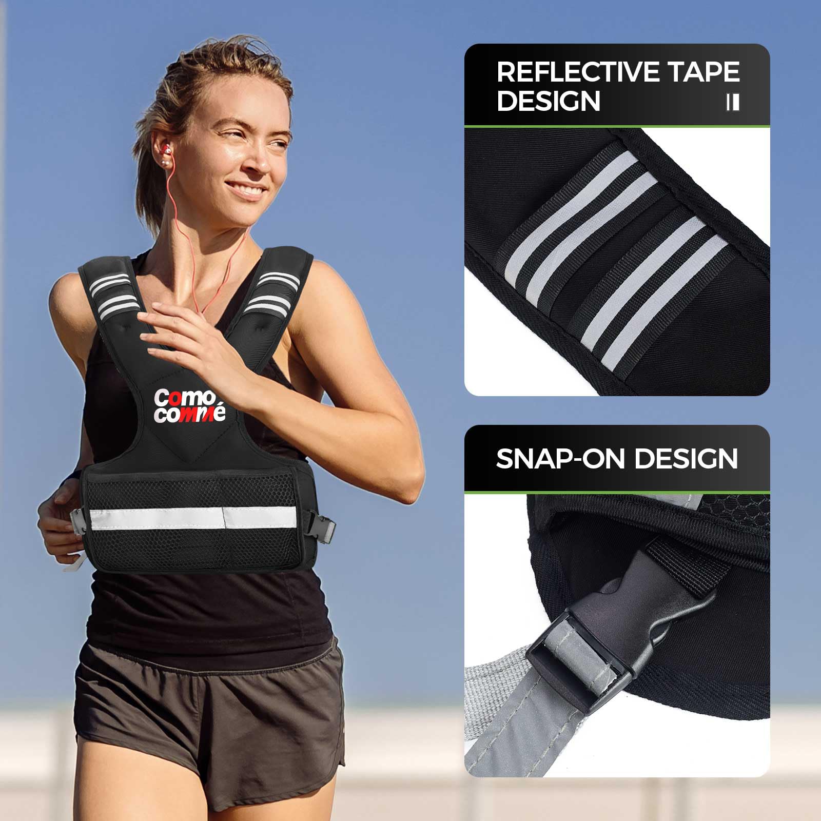 Chaleco con peso ajustable para hombres y mujeres, chaleco de 4-10 libras/12-18 libras/20-33 libras con 6 hierros para pesas, correr, entrenar y entrenar, chaleco de peso corporal ajustable para