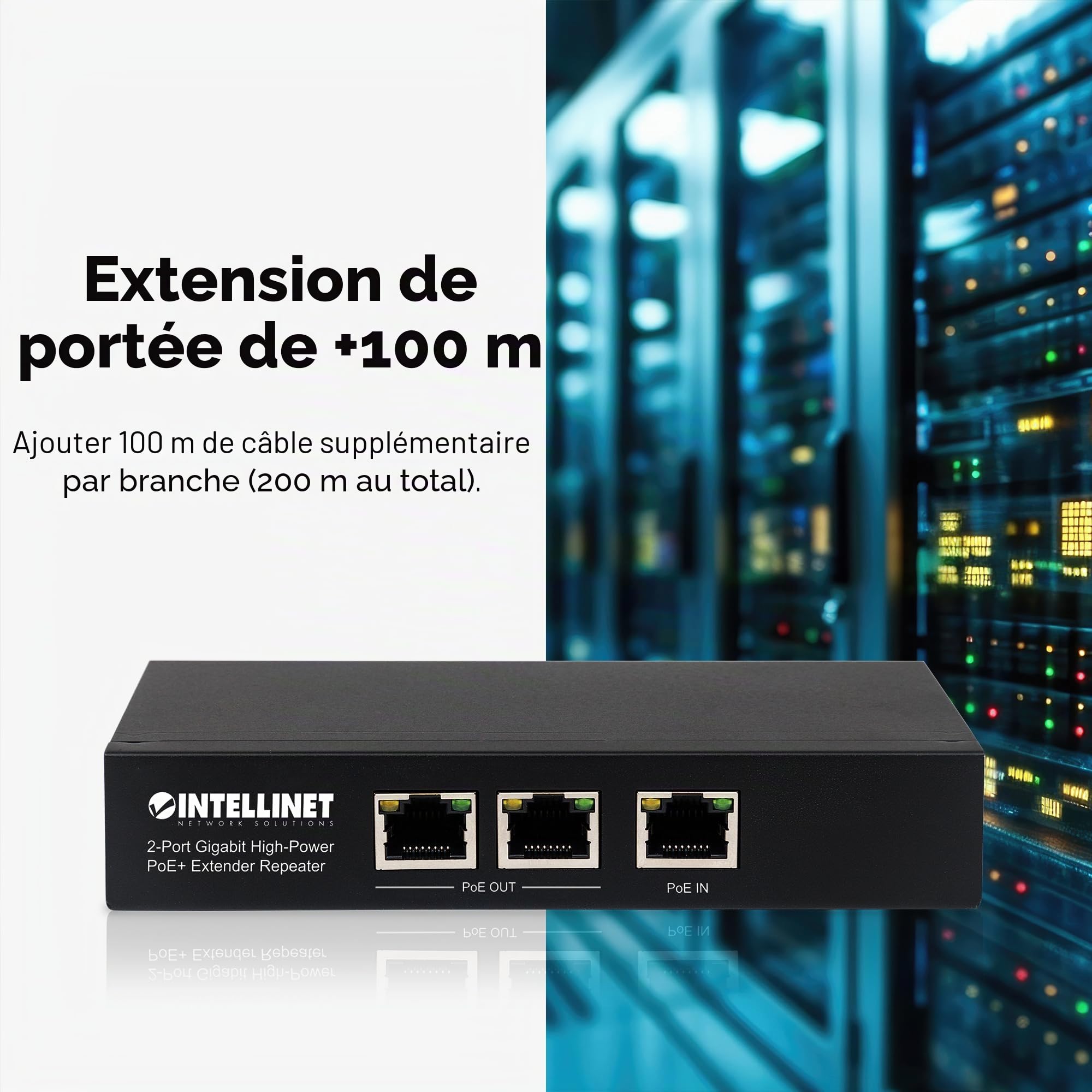 Intellinet 2-Port Gigabit HigH-Power Poe+ Extender