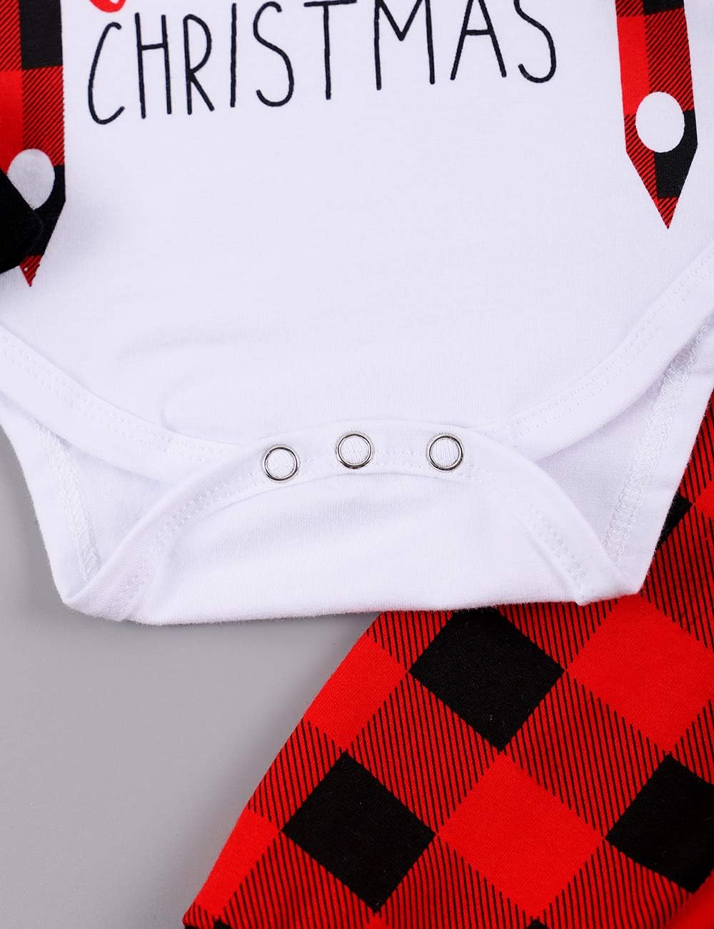 Infant Baby Boy Christmas Outfit My First Christmas Gentleman Romper Red Plaid Pants with Hat Clothes Sets - Image 5